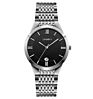 Skmei Q023-Q024 Women Men's Quartz Watch Luxury Silver Stainless Steel Quartz Watch