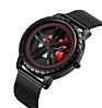 Wristwatches Skmei Black Stainless Steel Men Watches Quartz Wristwatch Car Wheel Style