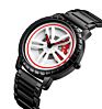 Wristwatches Skmei Black Stainless Steel Men Watches Quartz Wristwatch Car Wheel Style