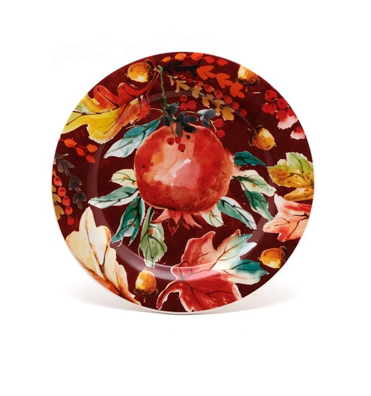 Special Design round Shape Ceramic Plate Colorful Chinese Earthenware Plates Fruit Food Salad Plates