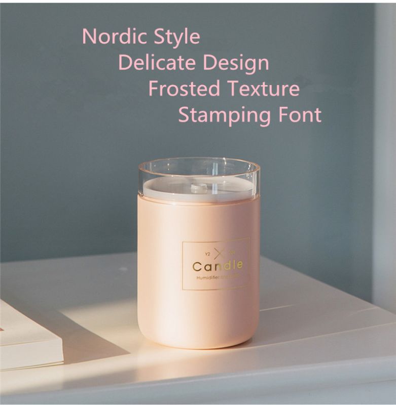 280Ml Ultrasonic Essential Oil Diffusers Candle Air Humidifier for Home with Night Lamp Light
