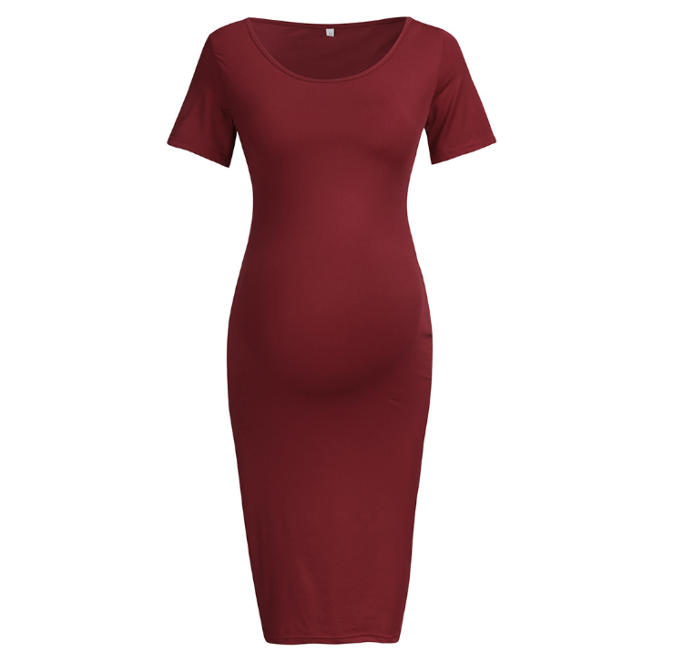 Maternity Dresses Pregnancy Clothes Casual O-Neck Mom Mini Dress Pregnant for Women Vestidos