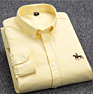 100% Organic Cotton Oxford Long Sleeves Solid Slim Fit Business Shirts for Men