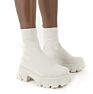 Solid Knitted Ankle Ladies Boots Upper Sock Boots for Women