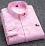 100% Organic Cotton Oxford Long Sleeves Solid Slim Fit Business Shirts for Men