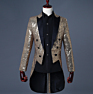 Magician Sequin Tuxedo Men's Stage Performance Dress Jacket Nightclub Bar Host Bel Canto Chorus Conductor