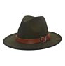 Fedora Hat Ladies Cross-Border Warm Woolen Fedora Hat for Men and Women Woolen Horse Hats