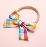 plaid bow knot headbands for baby