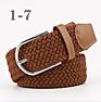 Leisure 25 Solid Color Pin Buckle Elastic Stretch Braided Waist Belts