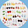 Creative Cute Simulation Fruits Dangle Drop Earrings Sets Statement Handmade Lemon Strawberry Hoop Earrings for Women Girls Jewe