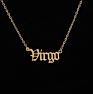 Artilady Vintage Stainless Steel Horoscope Zodiac Sign Letter Pendant Chain Necklace for Women Jewelry Gift