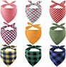 Adjustable Pet Washable Triangle Plaid Pet Bandanas Dog Scarf Bandana