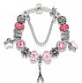 Butterfly Eiffel Tower Charm Bracelet Crystal Bead Diy Bracelet for Women Girls
