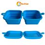 Elevated Foldable Silicone Raised Portable Water Travel Slow Feed Food Collapsible Dog Double Bowl
