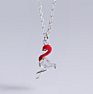 Flamingo 925 Sterling Silver Choker Dainty Necklace, Birds Choker Necklace