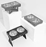Raiseable Stainless Steel Dog Bowl with Stand Adjustable Elevated Raised Foldable Dog Food Stand Bowl Table with Paw