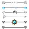 Stainless Steel Bead Moon Industrial Barbell Earring Cartilage Body Piercing Jewelry 38Mm Industrial Piercing Bar