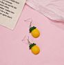 Creative Cute Simulation Fruits Dangle Drop Earrings Sets Statement Handmade Lemon Strawberry Hoop Earrings for Women Girls Jewe