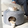 Cat Sleeping Original Design Space Capsule Cat Bed Nordic Felt Net Red Star Vacant Cat Cave Bed