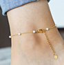 Dainty Gold Chain Anklets Stainless Steel Bohemian Waterproof Freshwater Pearl Anklet Non Tarnish Jewelry for Gifts