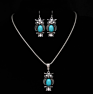 Owl Necklace Quick Jewelry Set Turquoise Sweater Earrings