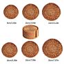 Shg Natural Handwoven Wicker Glass round Bamboo Rattan Coaster Set