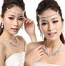 Wedding Bridal Jewelry Set Tiaras Ultra- Shiny Crystal Crown Necklace Earring Bride Headdress Hair Accessory Hair Jewelry Set