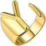 Adjustable Women Statement Rings Personalized Gold Bold Initial Letter Open Ring
