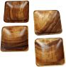 Chargers (Set of 4) Contemporary Square Acacia Wood Plate