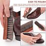 6.7" Horsehair Shoe Shine Brush 100% Soft Genuine Horse Hair Brush Wood Handle Unique Concave Design