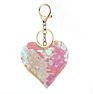 Heart Keychain Sequins Key Ring Gifts for Women Charms Car Bag Accessories Key Chain