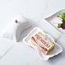 Ceramic Rectangular Butter Dish with Lid Ins Style Butter Storage Dish Plate