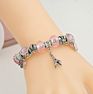 Butterfly Eiffel Tower Charm Bracelet Crystal Bead Diy Bracelet for Women Girls