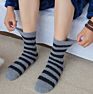 Plain Stripes Men Cozy Socks Warm Tube Floor Fluffy Sock Crew Home Socks Thick Indoor Sleeping Chaussette