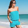 Women's Strapless Jumpsuit Casual Beachwear Elasitic Waist Jumpsuit Romper