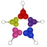Christmas Tie Dye Rainbow Mini Silicone Keychain Simple Bubble Popping Fidget Toy