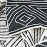 Nordic Style White and Black Woven Throw Knitted Blanket For