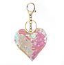 Heart Keychain Sequins Key Ring Gifts for Women Charms Car Bag Accessories Key Chain