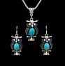 Owl Necklace Quick Jewelry Set Turquoise Sweater Earrings