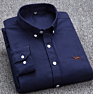 100% Organic Cotton Oxford Long Sleeves Solid Slim Fit Business Shirts for Men