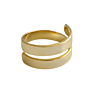 Enshir 18K Gold Plated Geometric Double Layer Adjustable Rings for Women Jewelry
