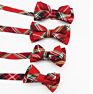 Red Checked Pattern Cotton Infant Bowtie Boys Bow Ties for Children Baby Bow Tie Kids