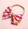 plaid bow knot headbands for baby