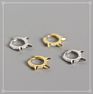 Tiny Gold Plated Hoop 925 Silver Jewelry Women Mens Punk Triangle Geometric Rivet Spike Earrings