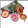 Women's Natural Raw Sliced Druzy Stone Agate Crystal Pendant Necklace Sunflower Necklace