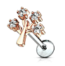 316L Surgical Steel Life Tree Top Clear Cz Labret Helix Tragus Piercing Cartilage Earring Studs