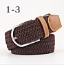 Leisure 25 Solid Color Pin Buckle Elastic Stretch Braided Waist Belts