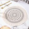 Round Placemats Boho Tassels Table Mats 13 Inch Black and Cream Cotton Woven Heat Proof Washable Circle Kitchen Placemats for T