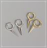 Tiny Gold Plated Hoop 925 Silver Jewelry Women Mens Punk Triangle Geometric Rivet Spike Earrings