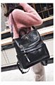 Large Capacity Waterproof Pu Bag Lady Student Crossbody Shoulder Bag Backpack Leisure Soft Leather Bag Retro Backpack